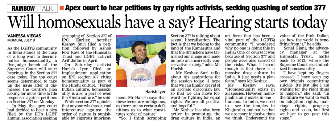 Will homosexuals have a say? Hearing starts today