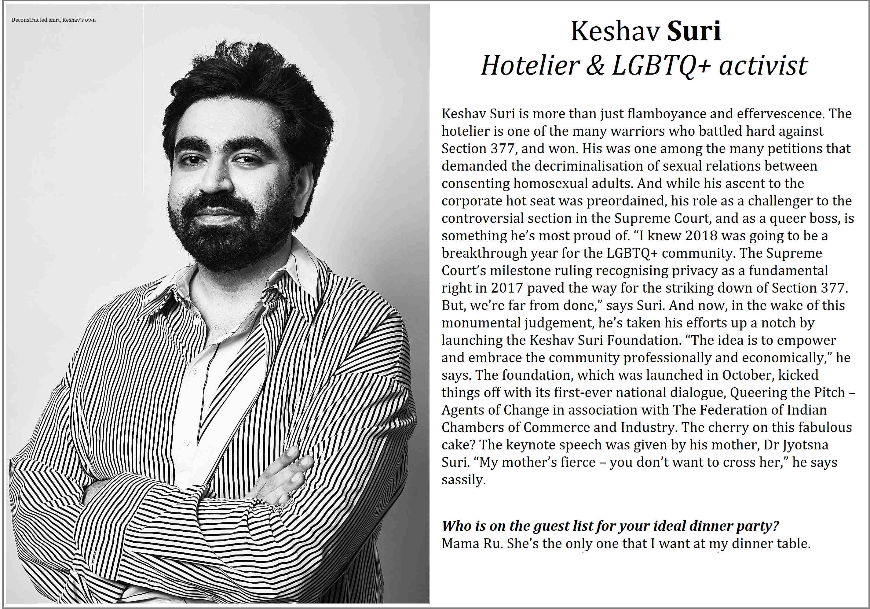 Keshav Suri - Hotelier & LGBTQ+Activist