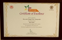 Madhya Pradesh Tourism Awards - Certificate of Excellence